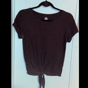 Black shirt with front tie